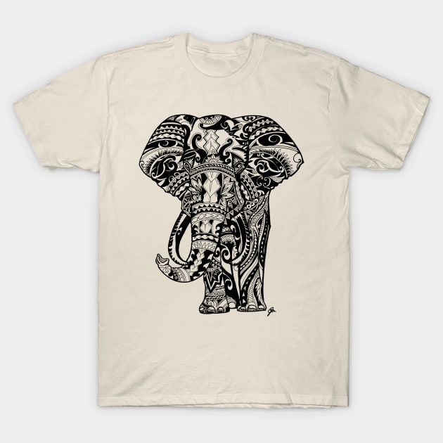 Elephant tribal pattern mandala T-Shirt by Juliet & Gin